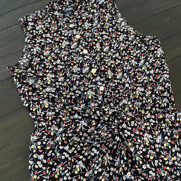 Chaps Ralph Lauren Sleeveless Button Up Tie Dress - Picture 2 of 3